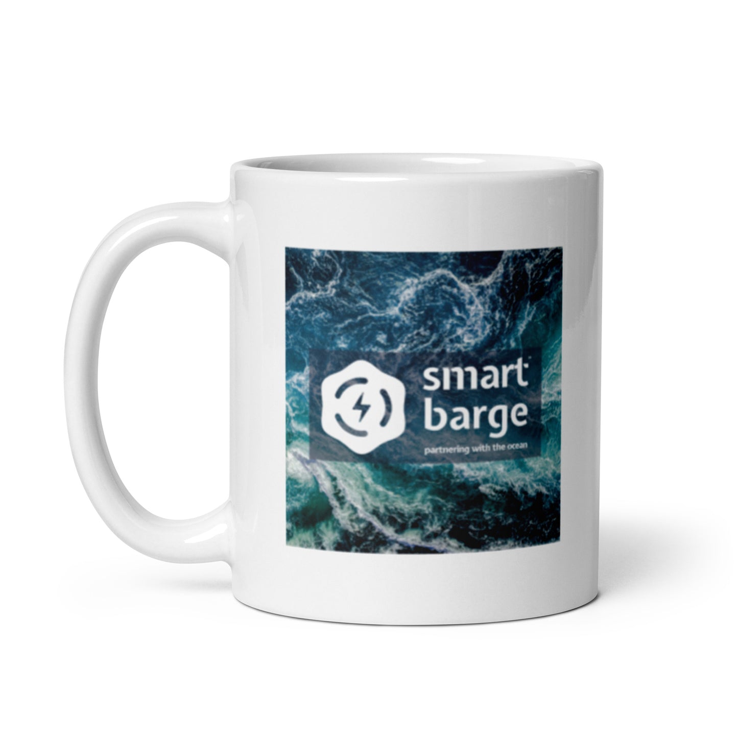 Smart Barge 'Blue Tides' White Glossy Mug