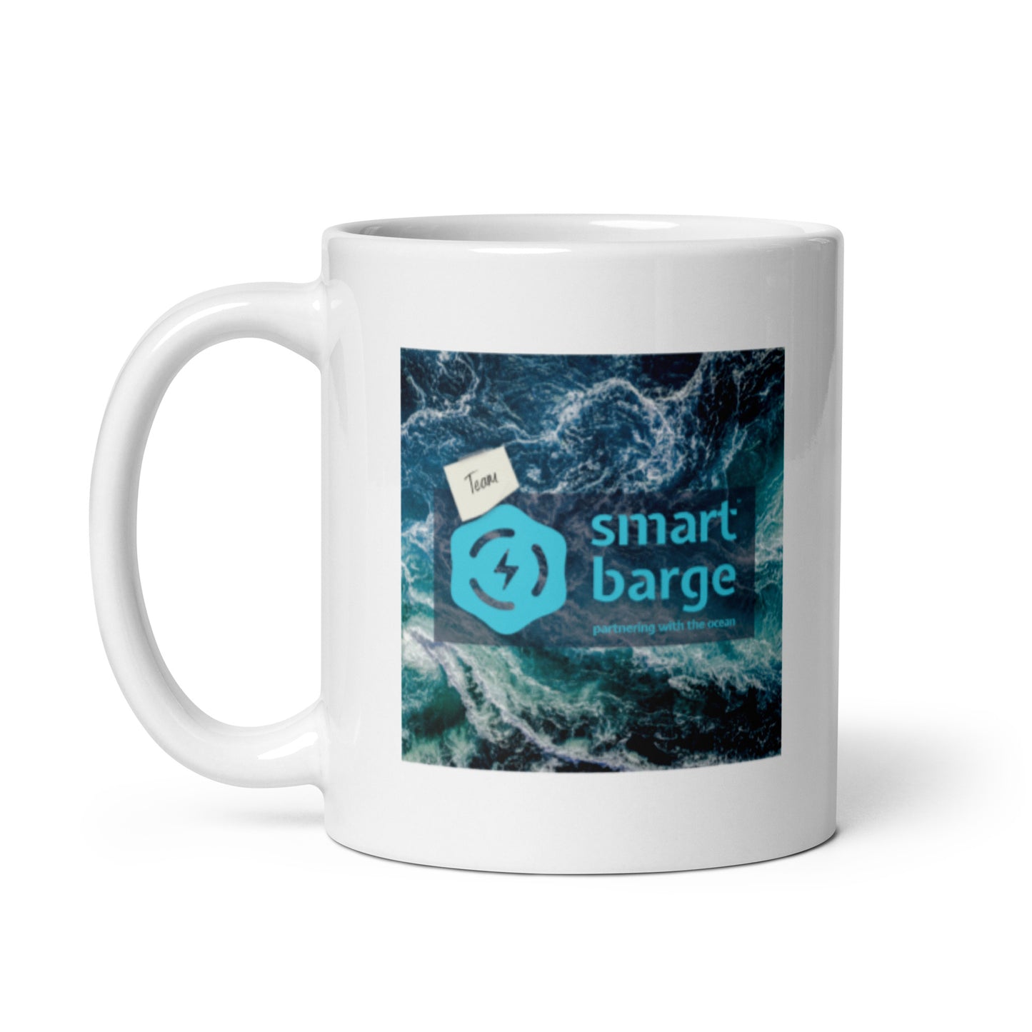 Team Smart Barge 'Blue Tides' White Glossy Mug