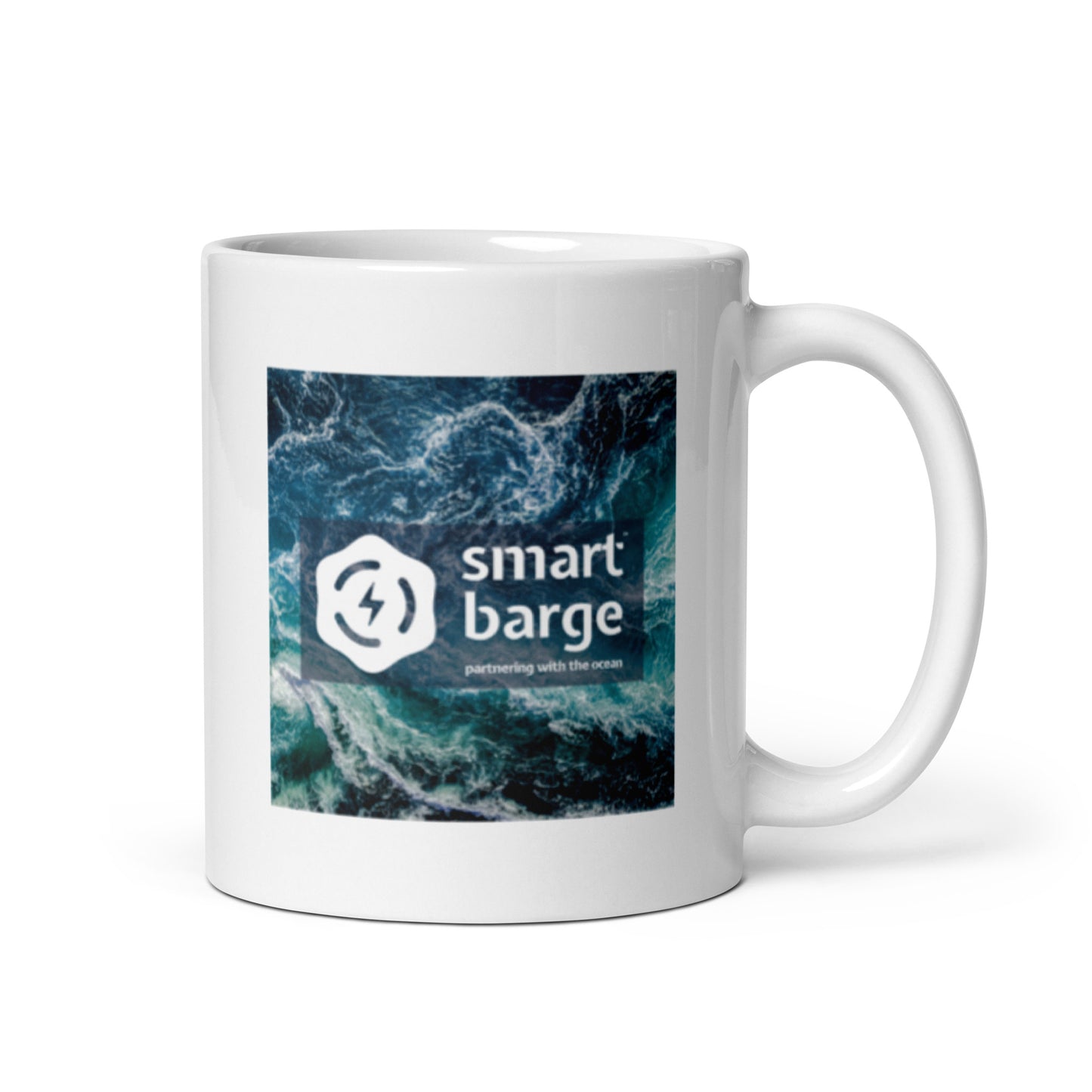 Smart Barge 'Blue Tides' White Glossy Mug