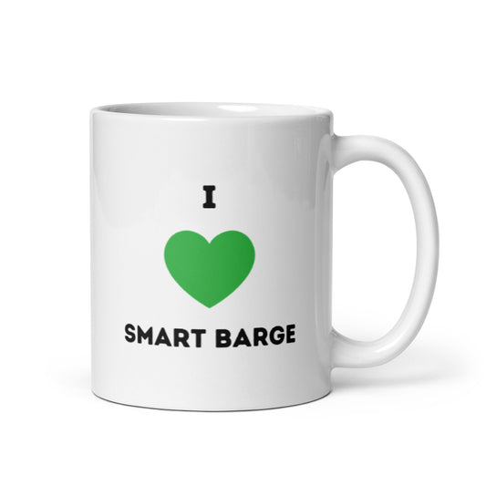 Smart Barge 'Green Heart' Glossy Mug